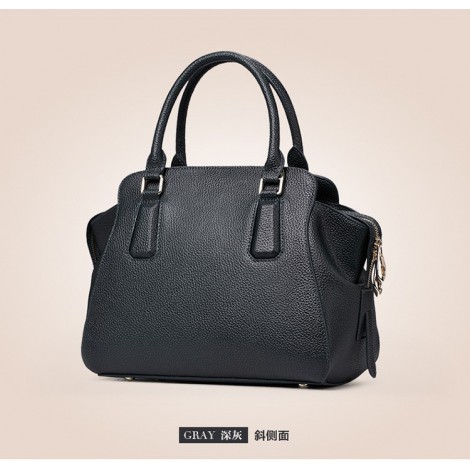 Genuine Leather Tote Bag Black 75569