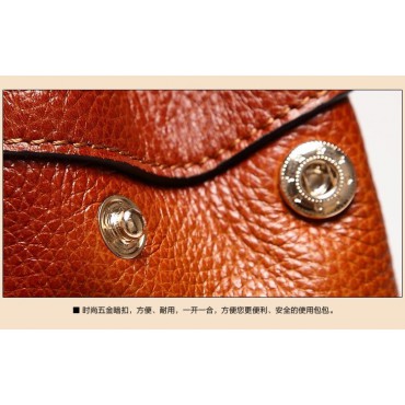 Genuine Leather Tote Bag Brown 75569