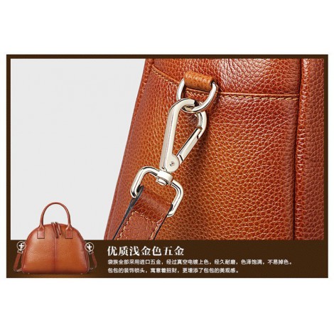 Genuine Leather Tote Bag Brown 75571