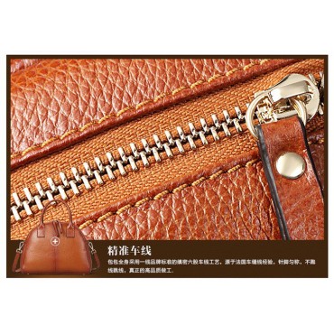 Genuine Leather Tote Bag Brown 75571