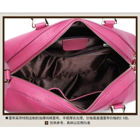 Genuine Leather Tote Bag Magenta 75572