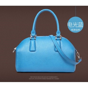 Genuine Leather Tote Bag Blue 75572