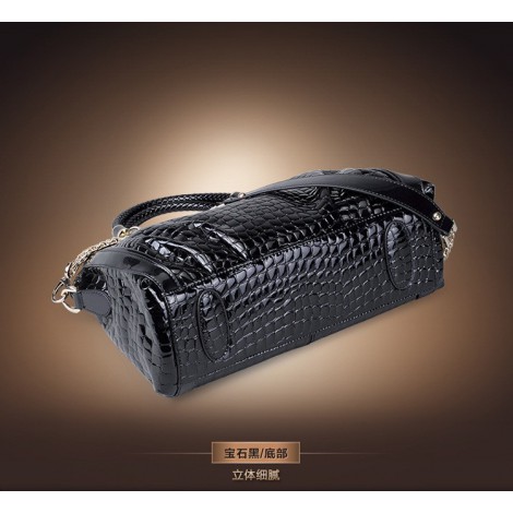 Genuine Leather Tote Bag Black 75574