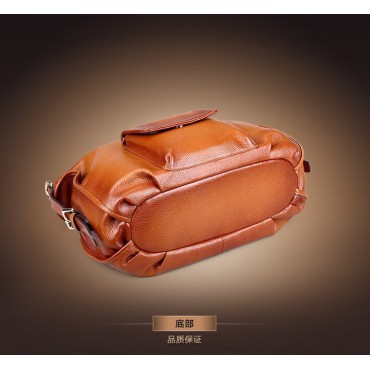 Genuine Leather Tote Bag Brown 75575