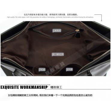 Genuine Leather Tote Bag Black 75579