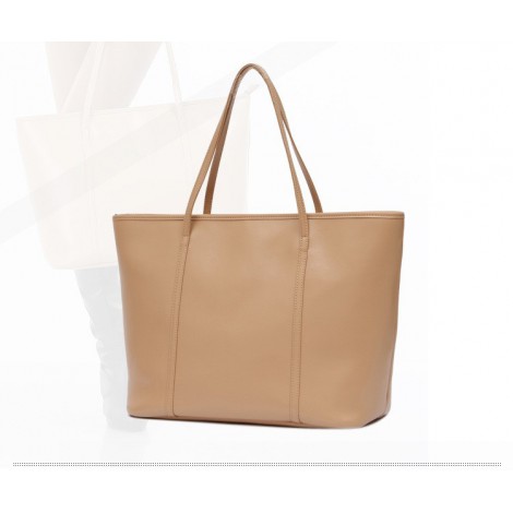 Genuine Leather Tote Bag Apricot 75579