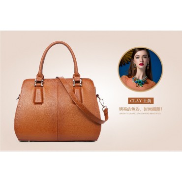 Genuine Leather Tote Bag Clay 75582