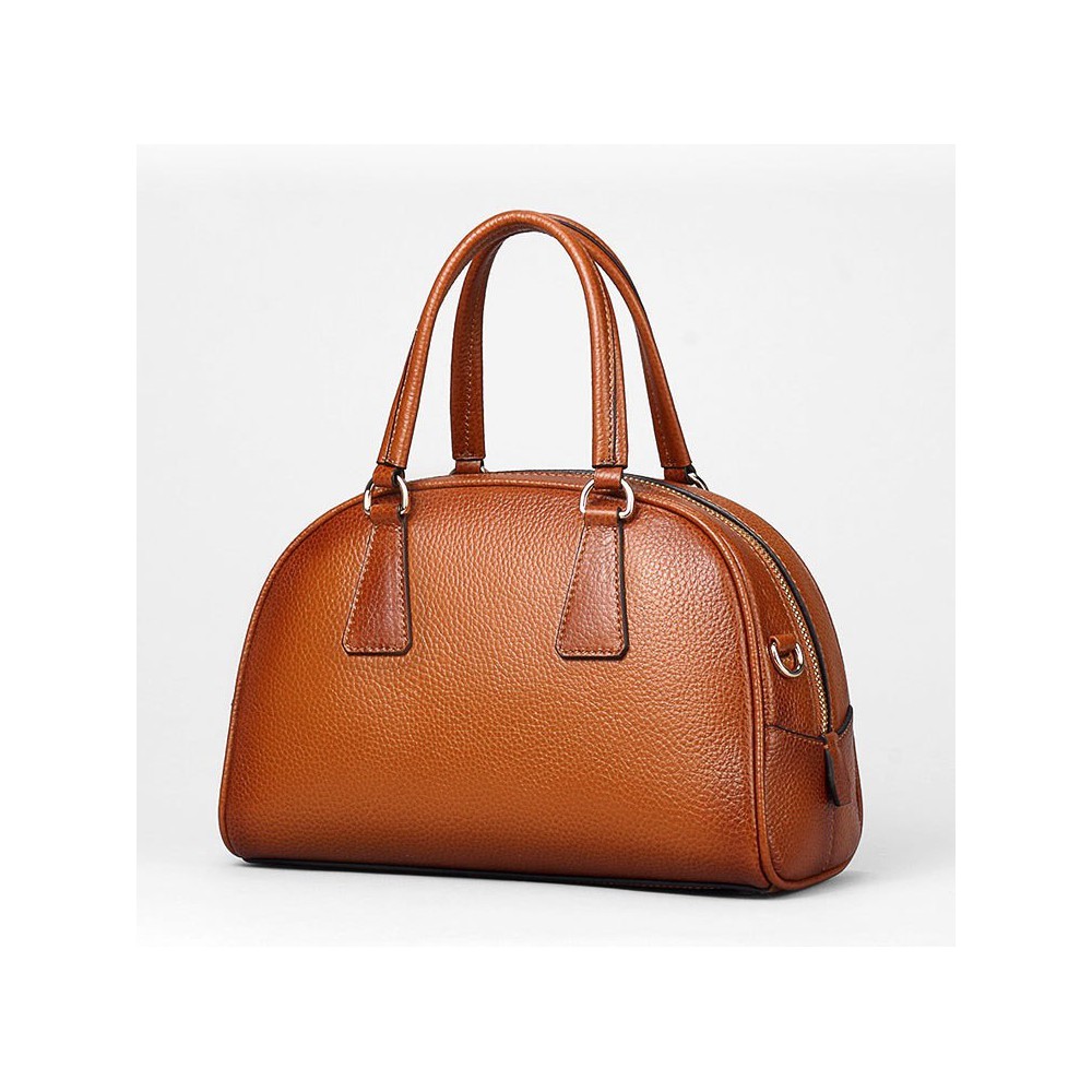 Genuine Leather Tote Bag Brown 75583