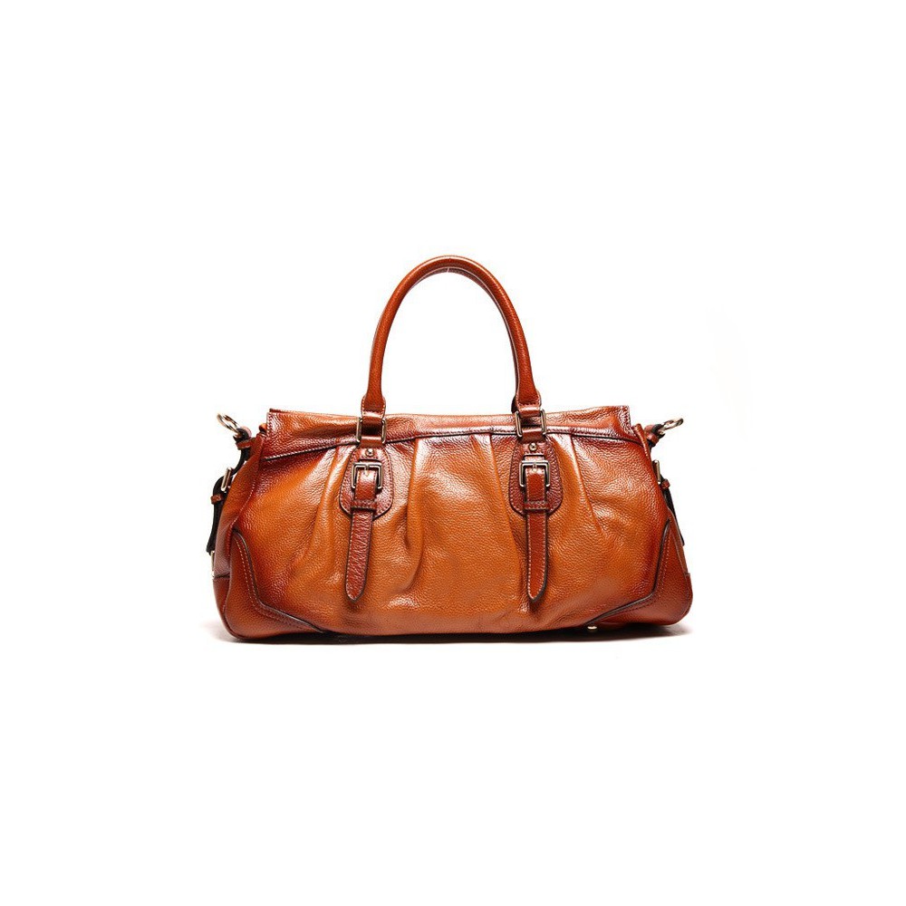 Genuine Leather Tote Bag Brown 75585