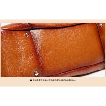 Genuine Leather Tote Bag Brown 75585