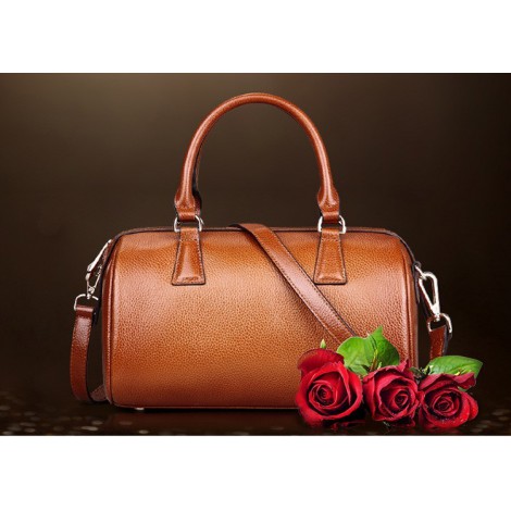 Genuine Leather Tote Bag Brown 75586
