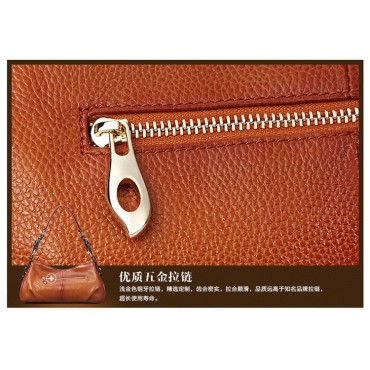 Genuine Leather Tote Bag Brown 75587