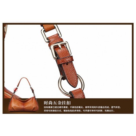 Genuine Leather Tote Bag Brown 75587