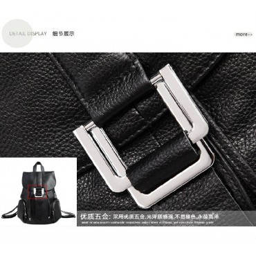 Genuine Leather Backpack Bag Black 75597