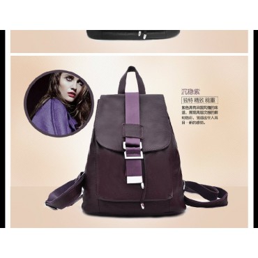 Genuine Leather Backpack Bag Purple 75598