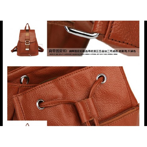 Genuine Leather Backpack Bag Brown 75598
