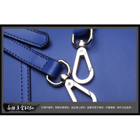 Genuine Leather Tote Bag Blue 75600