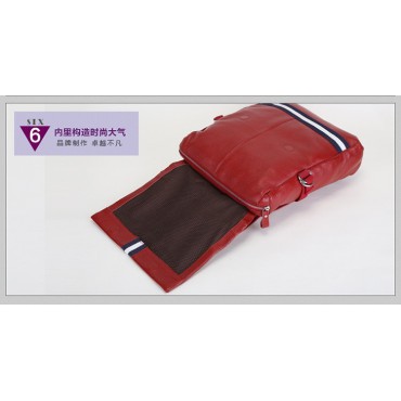 Genuine Leather Backpack Bag Dark Red 75601