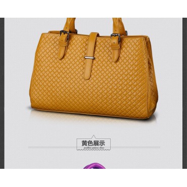 Genuine Leather Tote Bag Yellow 75602