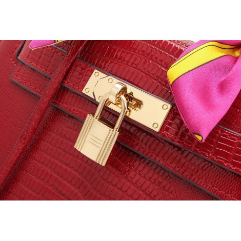 Genuine Leather Satchel Bag Red 75164