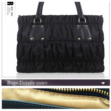 Genuine Leather Tote Bag Black 75609