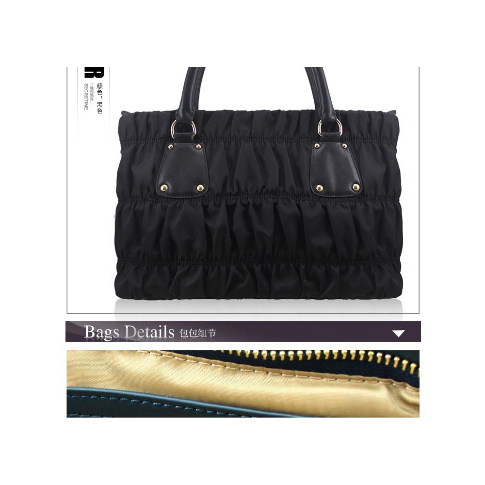 Genuine Leather Tote Bag Black 75609