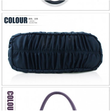 Genuine Leather Tote Bag Dark Blue 75609