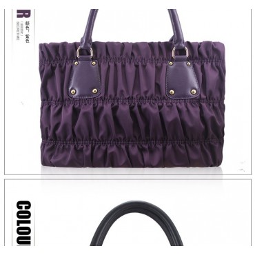 Genuine Leather Tote Bag Purple 75609