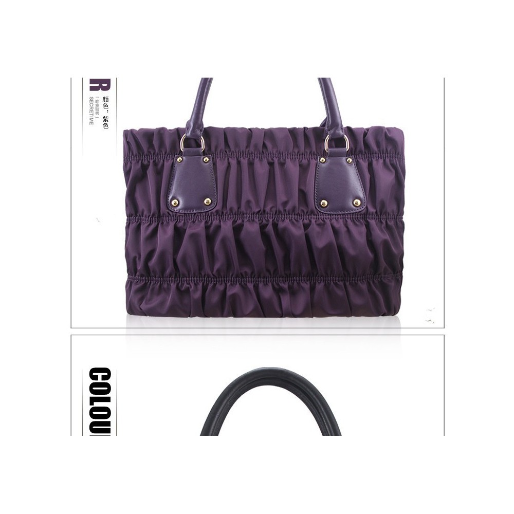 Genuine Leather Tote Bag Purple 75609