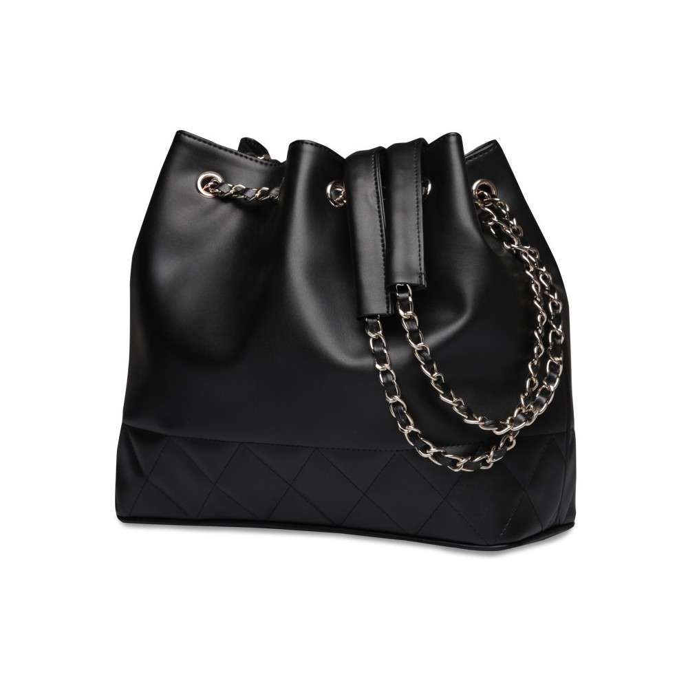Rosaire « Brielle » Drawstring Bucket Bag made of Cowhide Leather in Black Color 75105 Rosaire « Brielle » Drawstring Bucket Bag made of Cowhide Leather in Black Color 75105