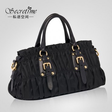 Genuine Leather Tote Bag Black 75626