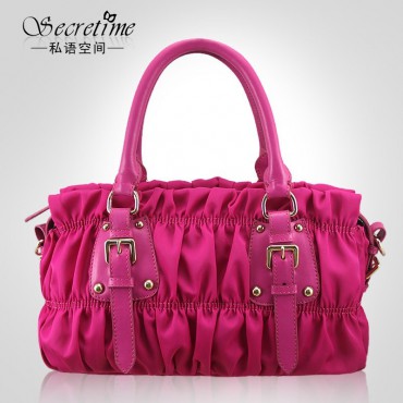 Genuine Leather Tote Bag Red 75626