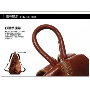 Genuine Leather Backpack Bag Brown 75627
