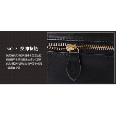 Argonce Genuine Leather Tote Bag Black 75169