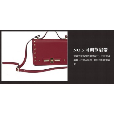 Brosne Genuine Leather Shoulder Bag Dark Red 75170