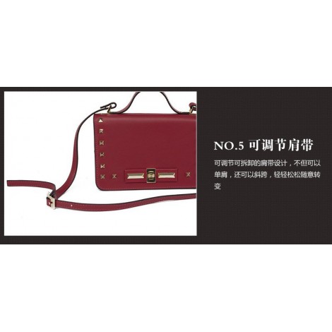 Brosne Genuine Leather Shoulder Bag Dark Red 75170