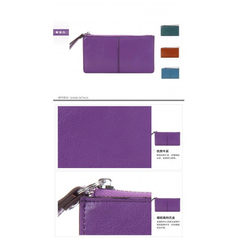 Portefeuille en cuir Violet 65120