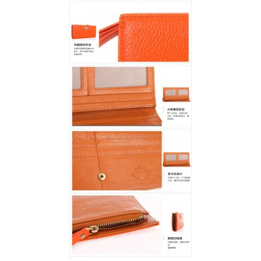 Portefeuille en cuir Orange 65121
