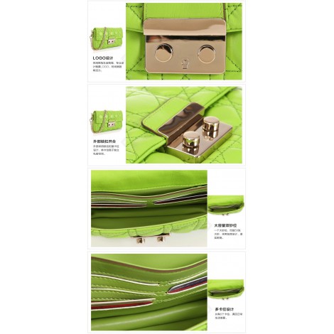 Genuine Leather Shoulder Bag Green 75636