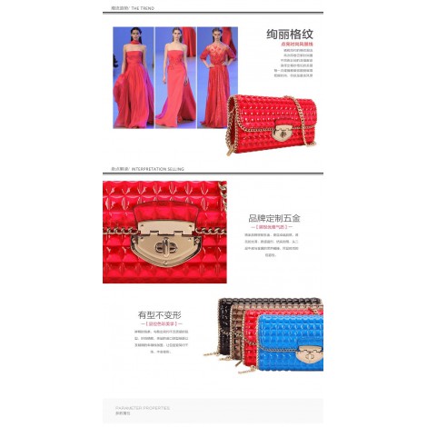 Genuine Leather Shoulder Bag Red 75637