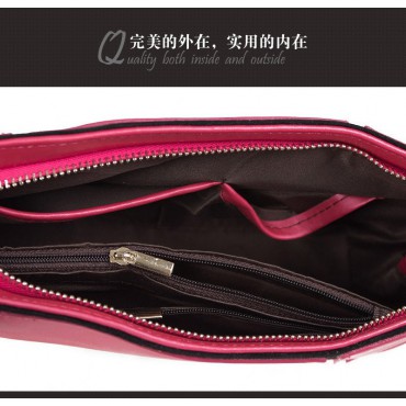 Avre Genuine Leather Shoulder Bag Magenta 75173