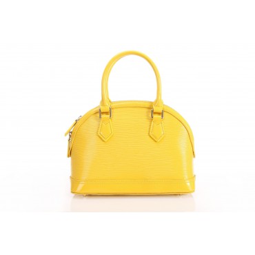 Genuine Leather Tote Bag Yellow 75640