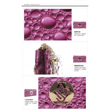 Genuine cowhide Leather Wallet Purple 64128