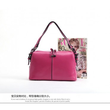 Genuine Leather Tote Bag Red 75656