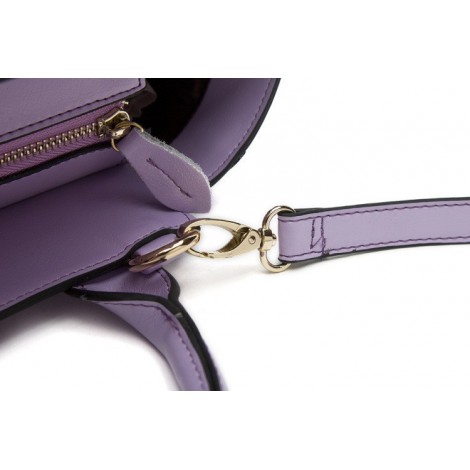 Faith Genuine Leather Satchel Bag Purple 75174