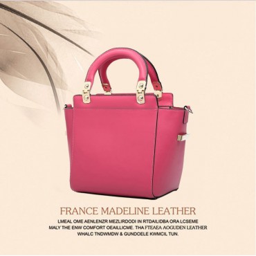 Genuine Leather Satchel Bag Pink 75678