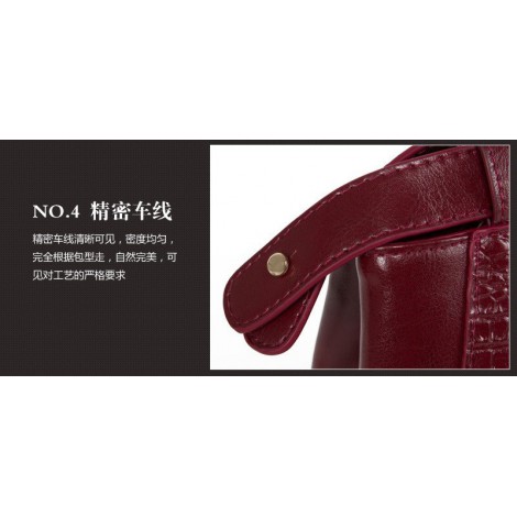 Tania Genuine Leather Tote Bag Wine 75177