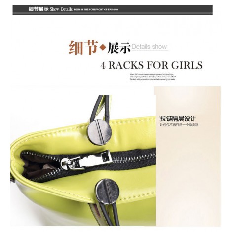 Genuine Leather Tote Bag Yellow 75683