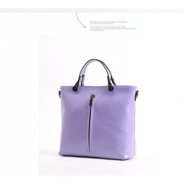 Genuine Leather Tote Bag Purple 75683