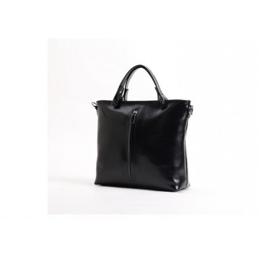 Genuine Leather Tote Bag Black 75683